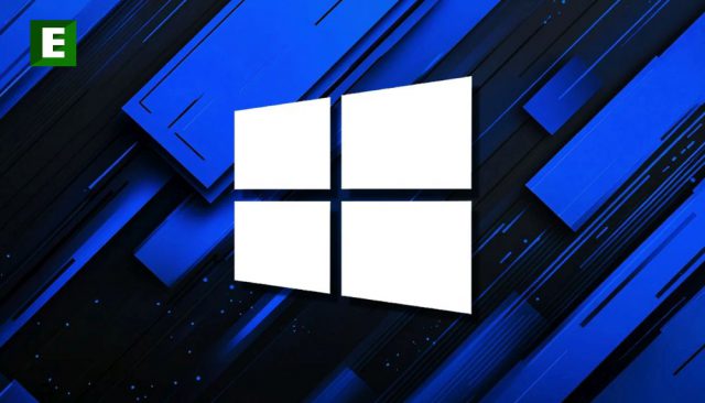 windows logo on bg blue